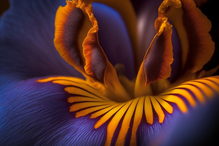 concepto de flor de iris fotografía macro