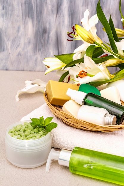 Concepto de flor de spa saludable y belleza