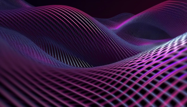 concepto de flujo de datos 3d. fondo de tecnología de tejido suave. Fondo de tecnología y papel tapiz. AI