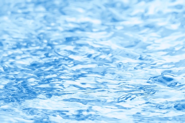 Concepto de fondo abstracto azul agua / océano, olas del lago en el agua, reflejo de ondas en el río