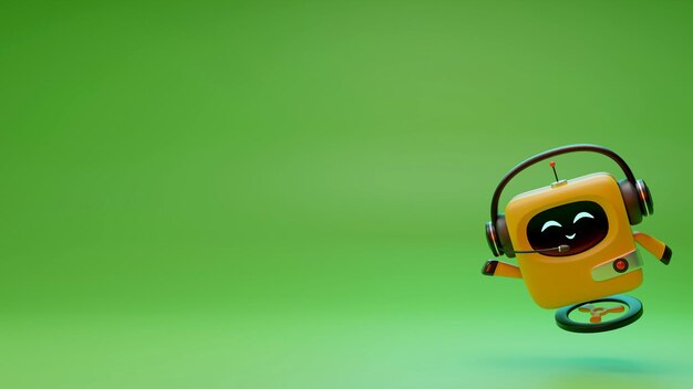 Concepto de fondo del chatbot Modelo de banner de negocio horizontal Medios sociales
