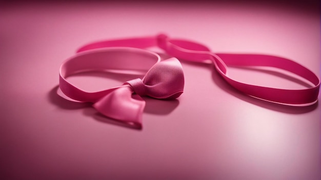 Concepto de fondo de color rosa de cinta de concientización sobre el cáncer de mama