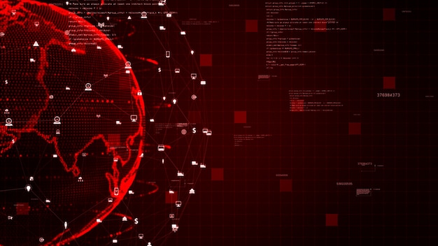 Concepto de fondo de conexiones de red de datos digitales