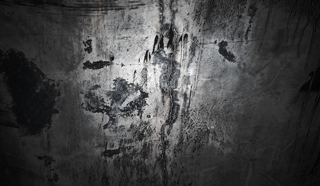 Concepto de fondo de halloween de pared oscura y negra Polvoriento de hormigón negro para fondo Textura de cemento de terror