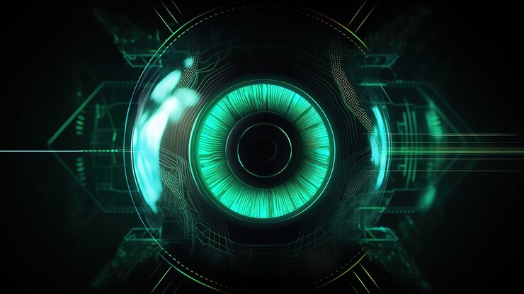 Concepto de fondo de huella digital de neón Generativo ai
