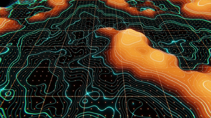 Foto concepto de fondo del mapa topográfico mapa de topología de contorno visualización del resumen