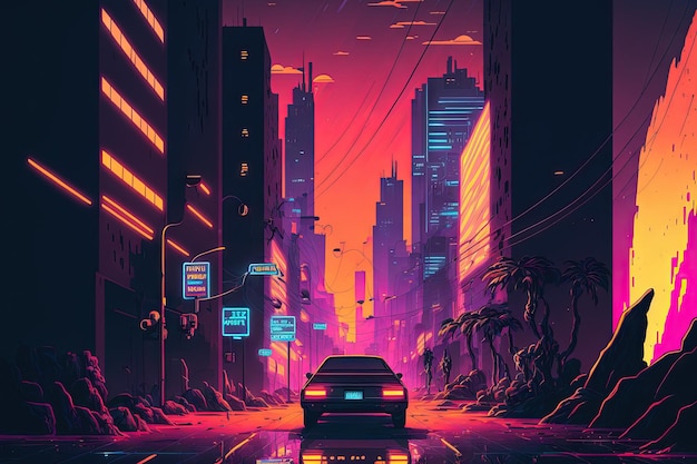 Concepto de fondo neocyberpunk