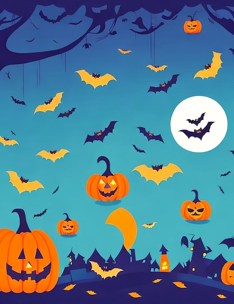 Concepto de fondo de pantalla realista de Halloween generado por AI