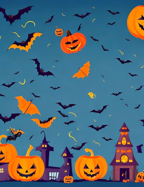 Concepto de fondo de pantalla realista de Halloween generado por AI