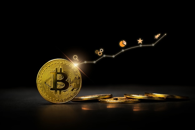 Concepto de foto de bitcoin de moneda digital