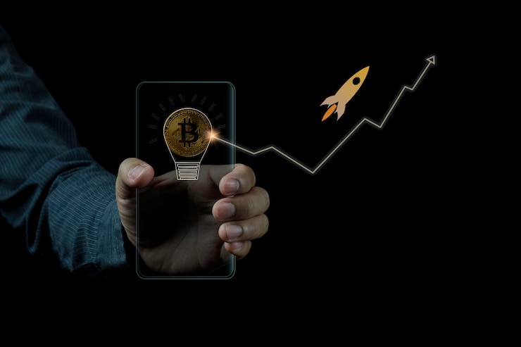 Foto concepto de foto de bitcoin de moneda digital