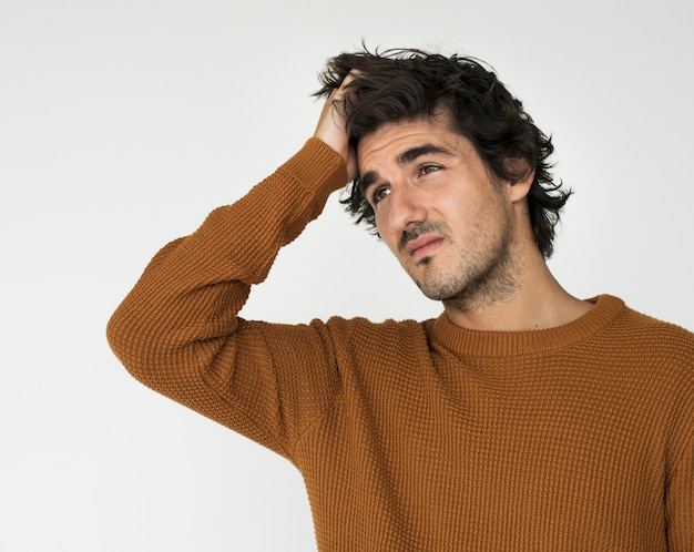 Foto concepto de fotografía de retrato de aburrimiento casual de hombre