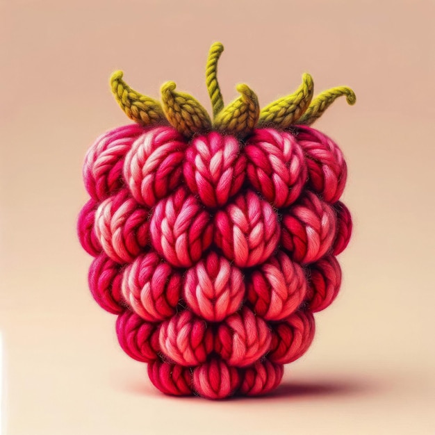 Concepto de frutas tricotadas de frambuesa aisladas