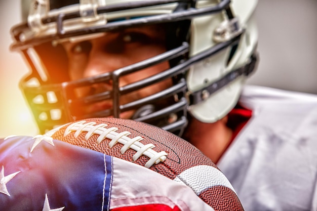 Concepto de fútbol americano La pelota para el fútbol americano