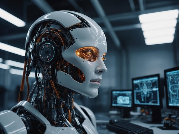 concepto de la futura industria de inteligencia artificial tecnología digital robótica automotriz fabricación fábrica digitalización visual