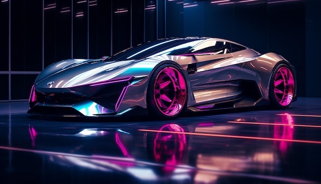 Concepto futurista de diseño de coche tecnológico moderno