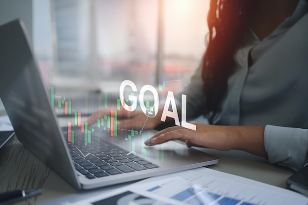 Concepto futurista de red global adecuado para la tecnología financiera mundial Tendencias económicas