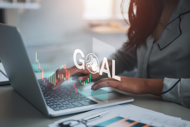 Concepto futurista de red global adecuado para la tecnología financiera mundial Tendencias económicas