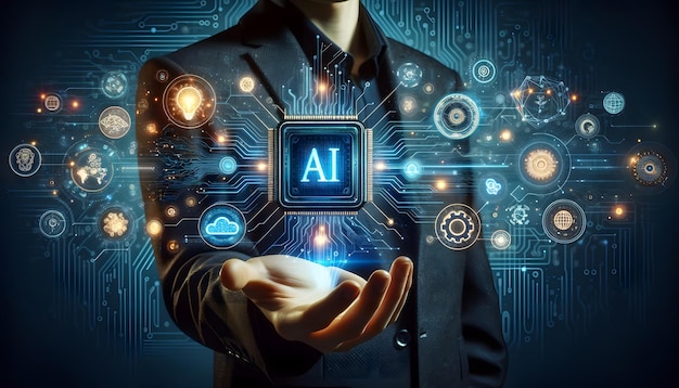 Concepto futurista de tecnología de IA en los negocios