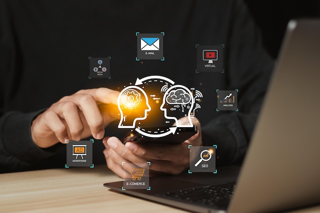 Concepto de garantía de certificación de control de calidad estándar Empresario que trabaja con el icono de la casilla de comprobación de la certificación de garantía de la norma de la empresa producto certificación ISO garantía mejor