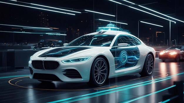 Concepto generativo de un sistema de sensores de automóviles autónomos para la seguridad del modo de automóvil sin conductor