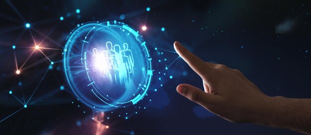 Concepto de gestión de recursos humanos, contratación y empleo CEO y equipo de empleados para el éxito