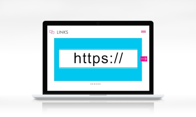 Concepto gráfico del cuadro de búsqueda de enlaces de sitios web HTTP WWW
