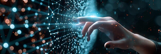 Concepto de grandes datos red neuronal digital