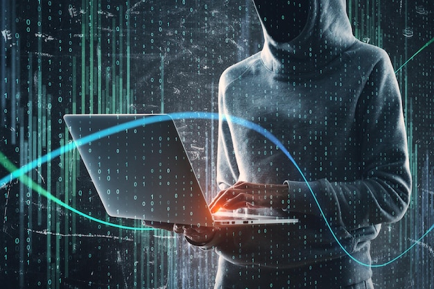 Concepto de hackeo e inversión