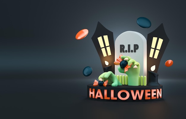 Concepto de Halloween 3D Ilustración 3D