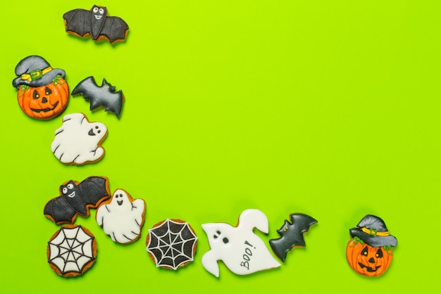 Concepto de Halloween con galletas