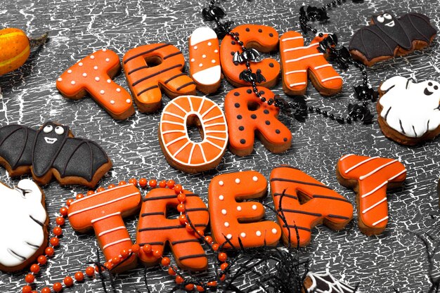 Concepto de Halloween con galletas