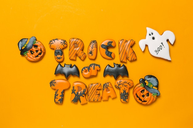 Concepto de Halloween con galletas