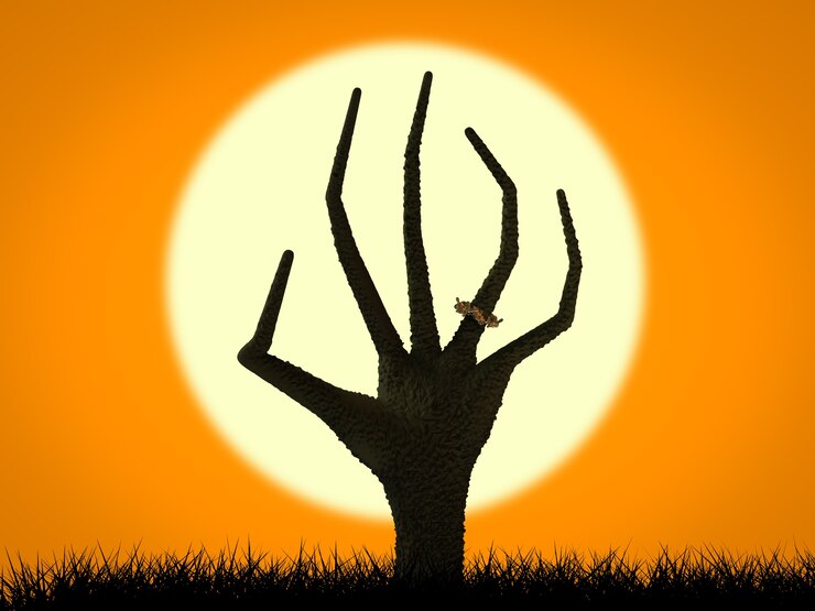 Foto concepto de halloween con mano de zombie en aumento