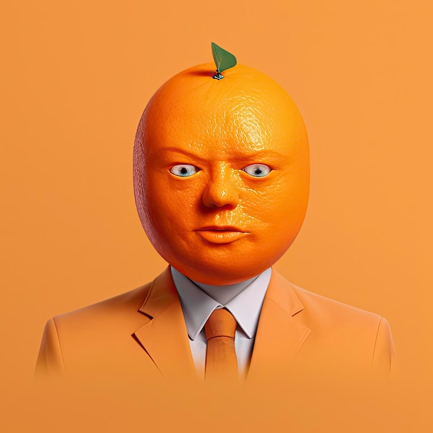 Concepto del hombre naranja