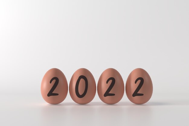 Concepto de huevos de fondo 3D 2022