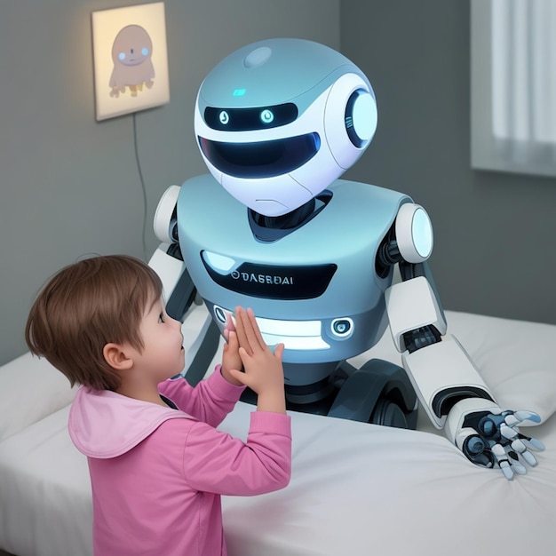 concepto de IA con el niño por la mañana
