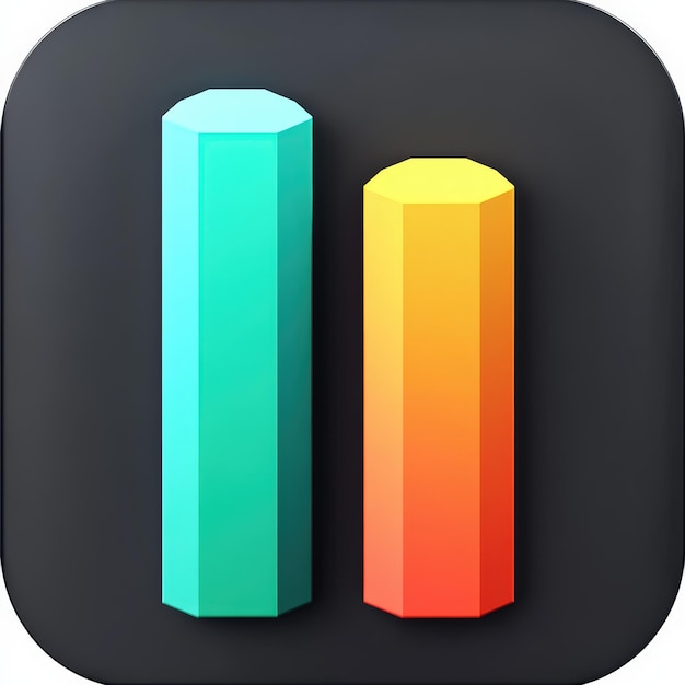 Concepto de icono de aplicación simple con diseño de gráfico de barras