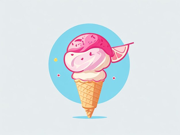 Foto concepto de icono de helado de verano ilustración creada