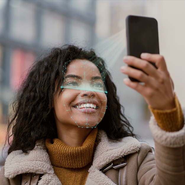 Foto concepto de identificación personal y reconocimiento facial