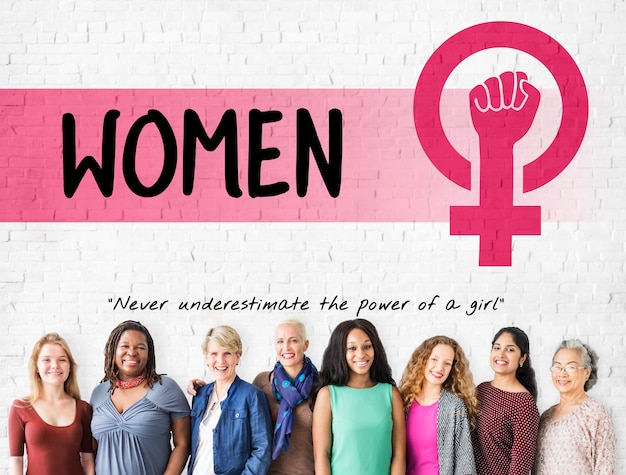 Foto concepto de igualdad de oportunidades de mujeres girl power feminismo