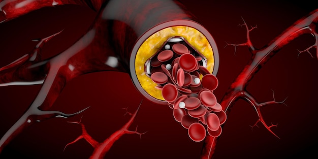 Concepto de implante médico de stent como una ilustración 3D de símbolo de tratamiento de enfermedades cardíacas.