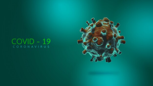 Concepto de infección por coronavirus o COVID-19. Epidemia de enfermedad viral, ilustración 3D