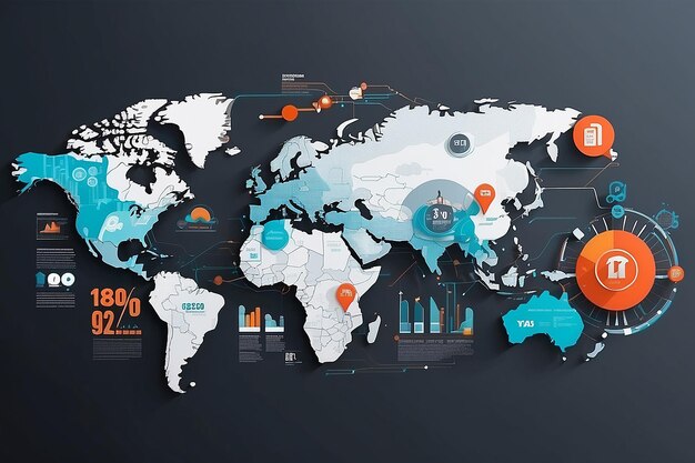 Concepto de información y infografías empresariales