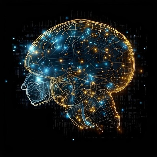 Concepto de inteligencia artificial cerebro humano