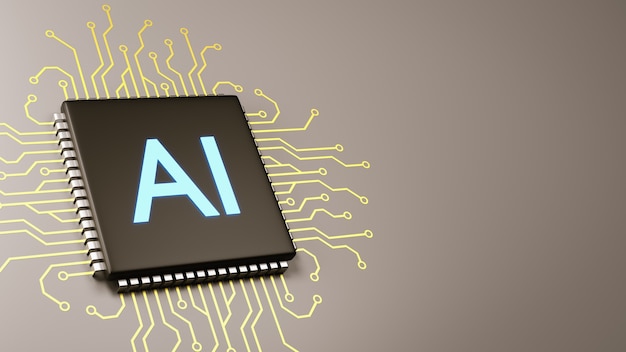 Concepto de inteligencia artificial de procesador de computadora