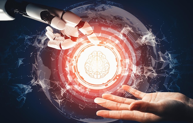 El concepto de inteligencia artificial del robot droide