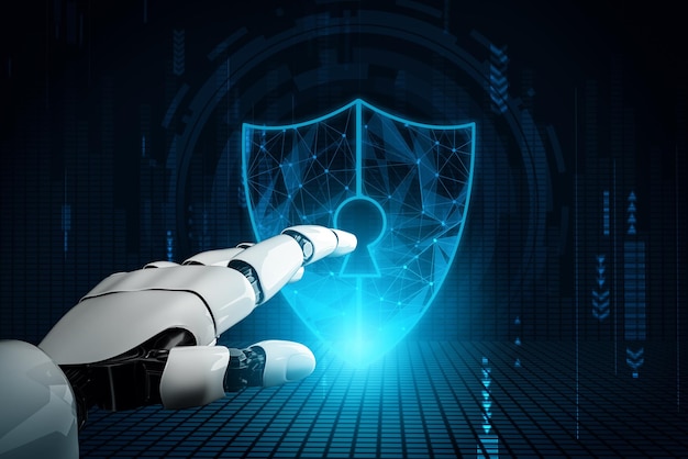 El concepto de inteligencia artificial del robot futurista XAI