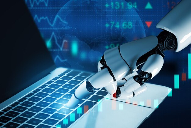 El concepto de inteligencia artificial del robot futurista XAI