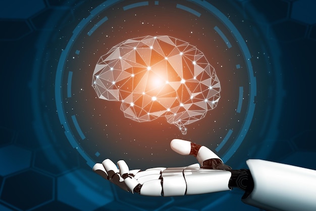 El concepto de inteligencia artificial del robot futurista XAI